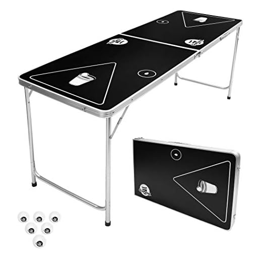 GoPong 6-Foot Portable Folding Beer Pong / Flip Cup Table (6 balls included)