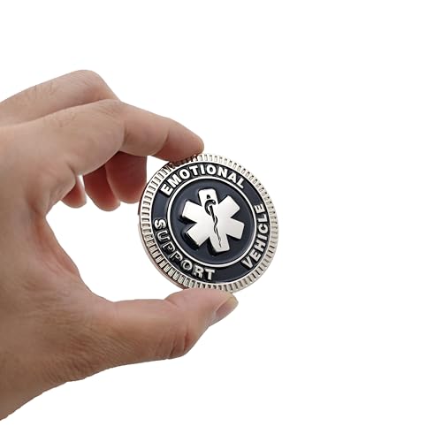 Image of Emotional Support Vehicle Metal Emblem - 3D Car Badge Decal for Vehicles, Trucks, SUVs, RVs Alloy Auto Accessory (Black)