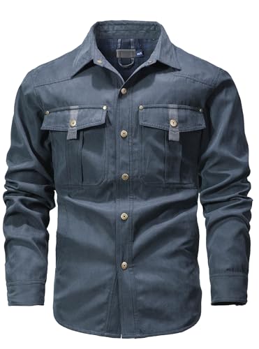 Image of HYPESTFIT Men's Plaid Flannel Lined Shirt Jackets