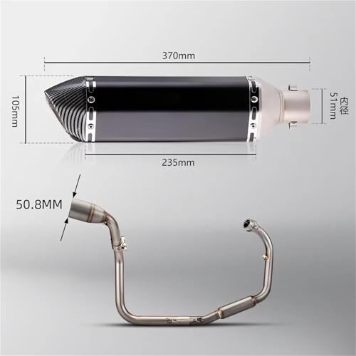 Silenciador 370mm Benelli TNT 125 sistema de escape completo con colector central 2