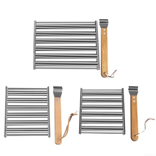 Mejora tu experiencia de parrilla con un estante de acero inoxidable para perros calientes (A)