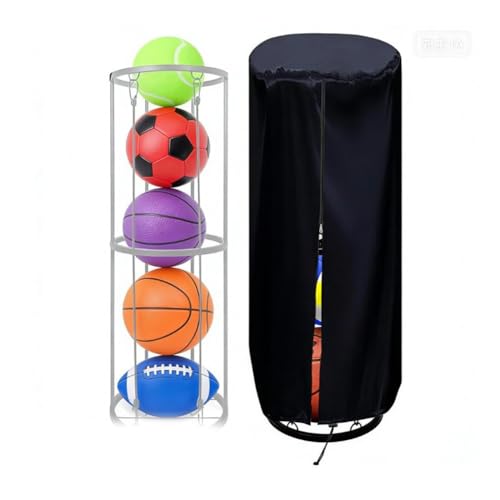Lawnoval Funda para almacenamiento de balones de fútbol, resistente al agua y al polvo, tela Oxford 210D, color negro (89L-79H cm/41L-109H cm/41L-155H)