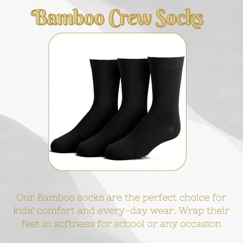 Boys Bamboo Dress Socks Black Pack of 3 Stylish Non-Bunching Stays Up Non Smelling Breathable Thin Snug Fit Men Sizes2