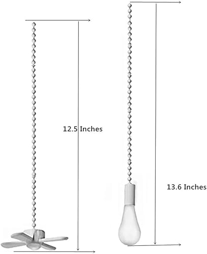 Miniatura 3 de Cadena de tracción para ventilador de techo, cables de ventilador de techo con 2 cadenas de extensión de bola de cuentas de 12 pulgadas para luces