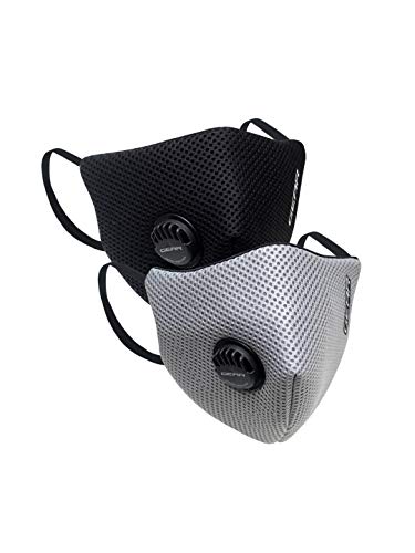 Gear Oxyvent G95 Adult Unisex Reusable & Washable 6 Layer Nabl Certified Outdoor Protection Face Mask (Pack Of 2) Black, Light Grey
