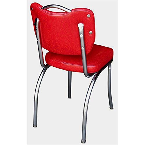 Richardson Seating Handle Back Chrome Diner Chair With 2" Box Seat, Cracked Ice Gray #TOP1