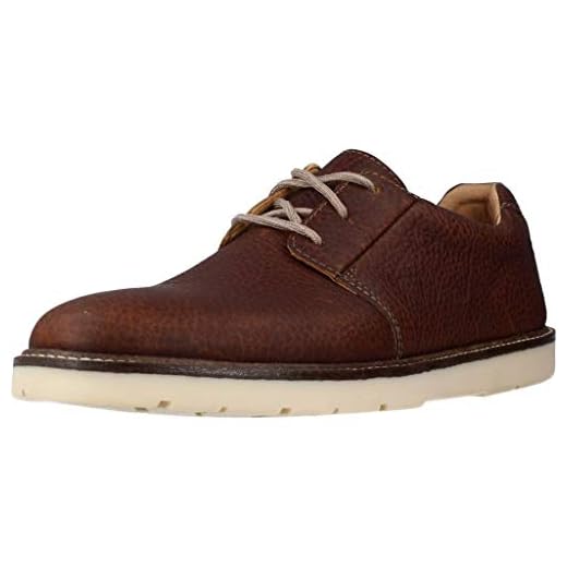 Clarks Grandin Plain, Zapatos de Cordones Derby Hombre, Piel marrón, 44 EU