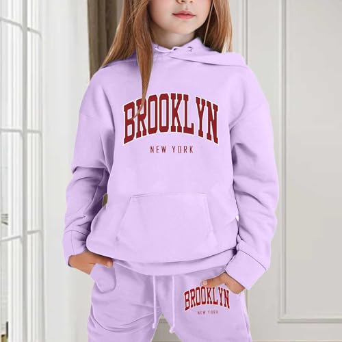 Sweatsuit Outfits for Girls 2 Piece Set Fall Comfy for Girls Kids Hoodie Brooklyn New York with Hood Toddler 20252