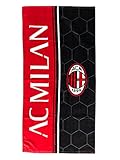 Material: algodón A.C. MILAN Toalla de Playa, Rojo-Negro, 70x140