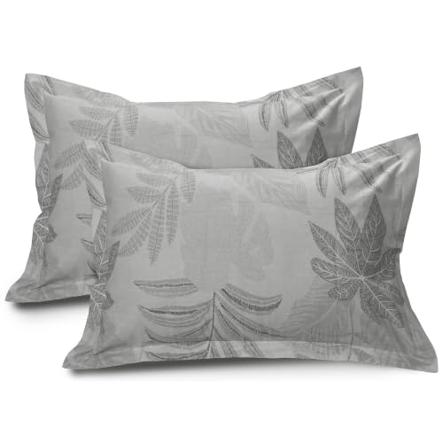 Image of Huesland by Ahmedabad Cotton 144 TC Double Bedsheet Cotton with 2 Pillow Covers | Dim Grey, Dark Grey & Light Grey