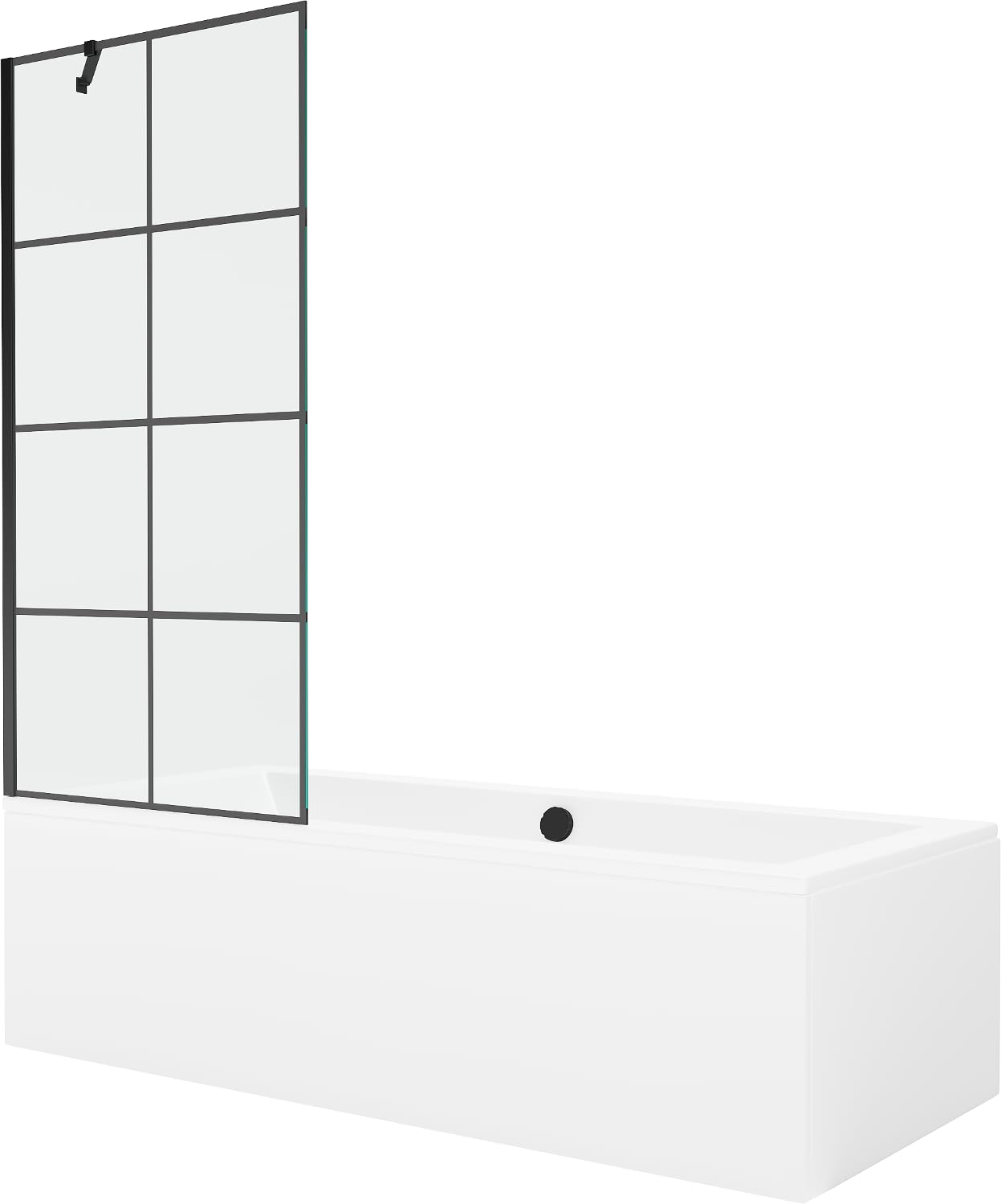 Mexen Cube Rechteckige Badewanne 170 x 80 cm mit Verkleidung und einflügeliger Trennwand 80 cm