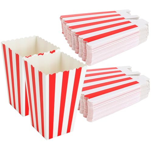 ASelected 50PCS Popcorn Boxes 2x2.7x4.5 Inch Paper Popcorn Bags Small Popcorn Favor Boxes for Party Movie Night Sweets Kids Gifts Birthday Cardboard Candy Container