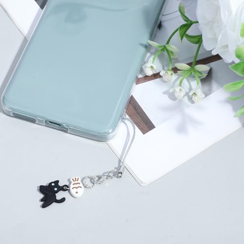 Ymapinc 2pcs Black Cat Phone Charms - Mini Cat+Fish Matching Pendant for Bag, Metal Kawaii Charm for Cell Phone Case Decor - Image 5