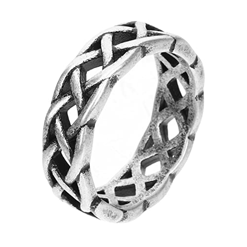 WHZHDMA Wide Knot Stainless Steel Wedding Band Ring Men Women Hollow for Special Occasions and Everyday Wear