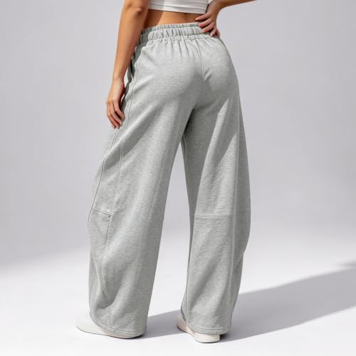 Barrel Sweatpants Women Elastic Waisted Wide Leg Baggy Y2K Track Pants - image 3