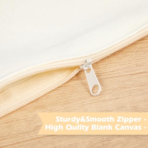 Image of Reginary 80 Pack Canvas Zipper Makeup Bags Bulk Pencil Pouches Blank DIY Craft Canvas Cosmetic Bag Pouch with Zipper for Makeup Cosmetic Toiletry Stationary Storage(All Natural)