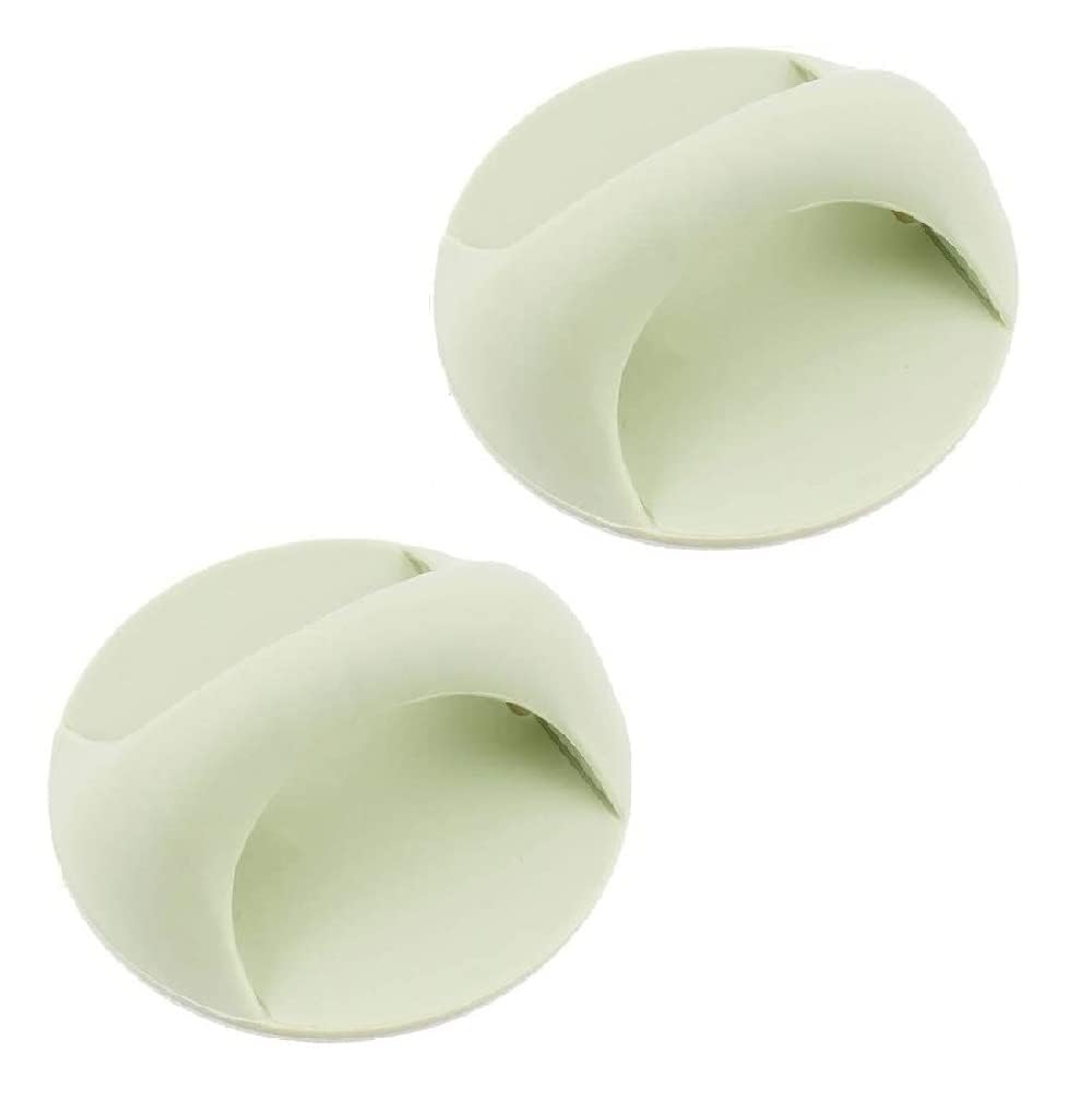 MYTHOS Adhesive Door Handle, ABS Plastic, Self-Stick Cabinet Handles, Drawer Handles, Cabinet Knobs, Window Pulls, Sliding Closet Drawer Knobs, Durable for Cabinets and Drawers (Green, Set of 2)
