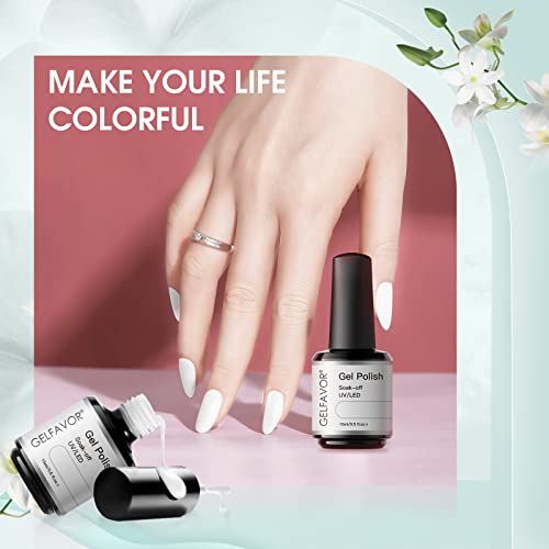 GELFAVOR UV Nagellack Weiß Gel UV Nagellack Weißer UV Shellac Nagellack Einfarbiger Nagelgel mit Großer Kapazität… – Bild 6