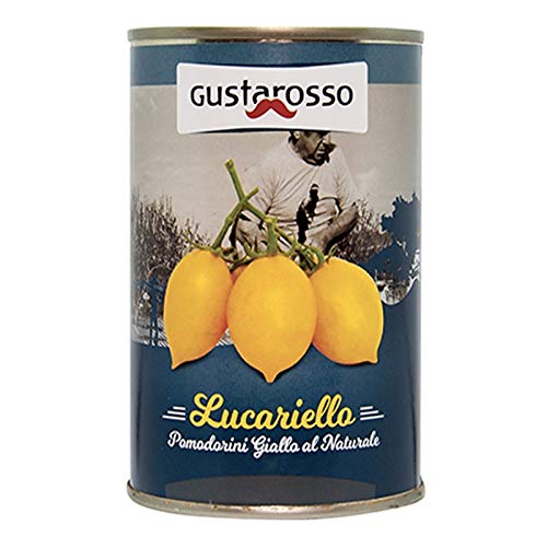 Lucariello pomodoro giallo intero al naturale 400 gr. Latta Gustarosso - Cartone 12 Pezzi