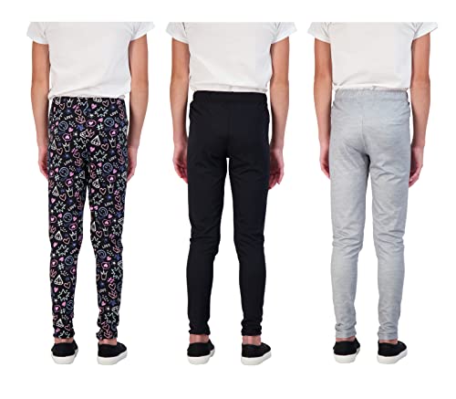 Girls Leggings 3 Pack Pull On Pants Full Length Stretch Tights for Kids4