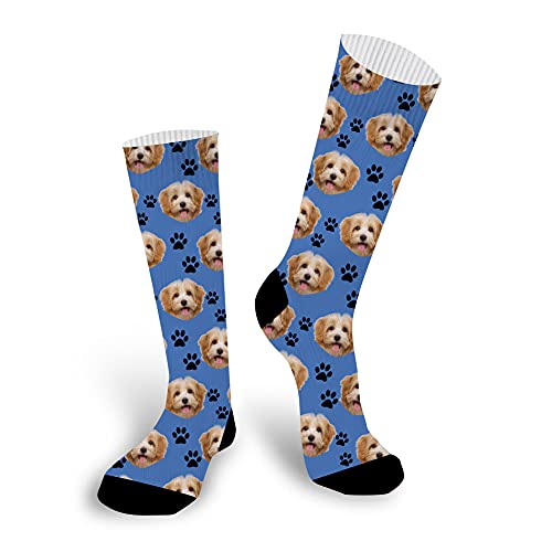 Custom Photo Pet Face Socks, Personalized Novelty Dog/Cat Face Socks for Mom, Dad