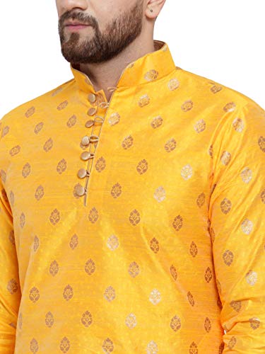 Image of Larwa Men's Cotton Silk Kurta And Salwar Dhoti Set