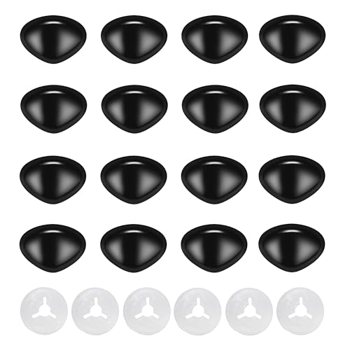 100Pcs Safety Noses and Washers for Crochet - Thalinfayi 15 * 20mm Black Plastic Safety Nose Triangle Crochet Craft Nose for DIY Crafts Amigurumi Stuffed Animals Teddy Bear Crocheting Projects
