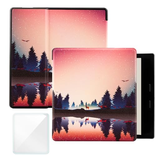 Smart Case Compatible with Kindle Oasis 7 Inch (9th&10th Gen, 2017/2019 Release), Includes a Screen Protector - Premium PU Leather Cover with Auto Sleep/Wake (Dimmed Night)