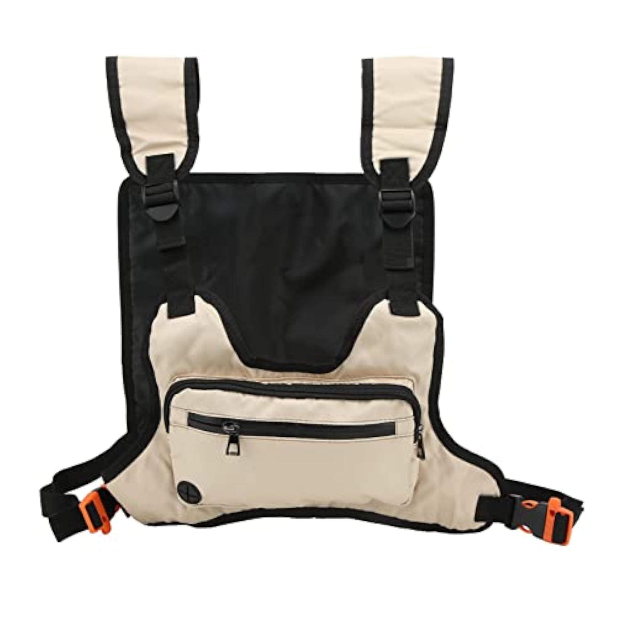 Men's Khaki Chest Bag with Reflective Back Design
