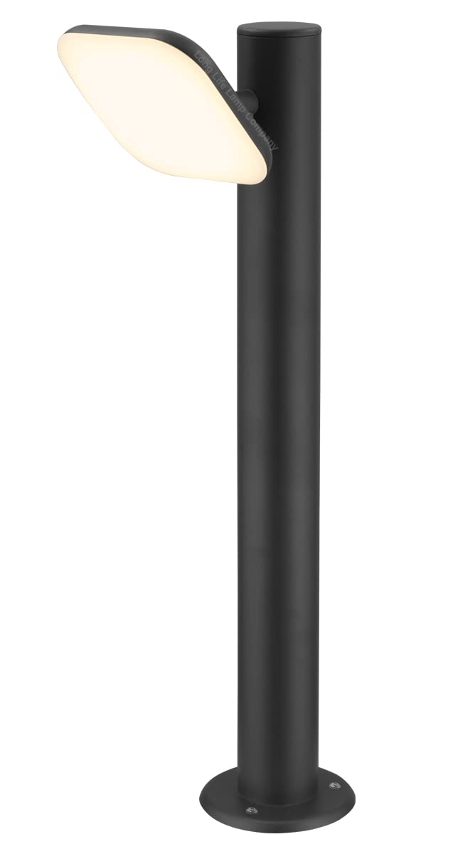 Long Life Lamp Company Black 12W Led Bollard Outdoor Garden Light Pathway Lamp Post Finish Warm White Zlc355bww
