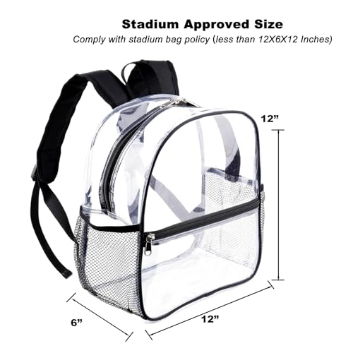 Image of Fomaris 2 Pack Clear Backpack Bulk - 12x6x12 Stadium Approved Clear Bag for Stadium Events Sports Festivals Concerts