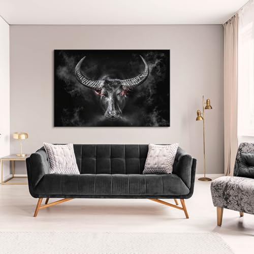 Impression sur toile taureau Kunstgestalten24 tableau decoration murale
