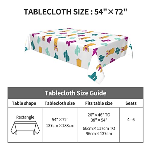 Alpaca Table Cloth Waterproof Rectangle Tablecloth Washable Party Table Cover 54X 72 Inch For Celebration Holiday Camping Picnic White Fall Decorations For Home #TOP2