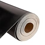 Vinyl Leatherette Fabric, Fire Retardant, Waterproof Upholstery Material, Faux Leather Sheets for Chairs, Bookbinding, 55 Inch Wide, Black Fabric, 1 Metre