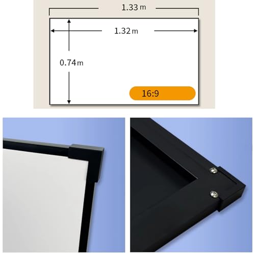 Pantalla de proyección rectangular 60" 16:9 con marco estrecho miniatura 2