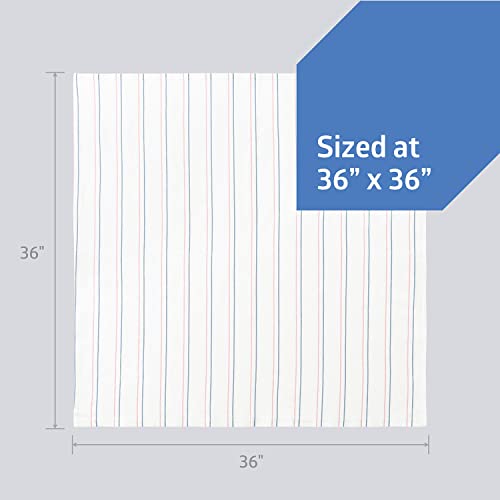Image of Medline Candystripe Baby Receiving Blanket, 100% Cotton, 36 x36 in, 3 Count (Pack of 2)