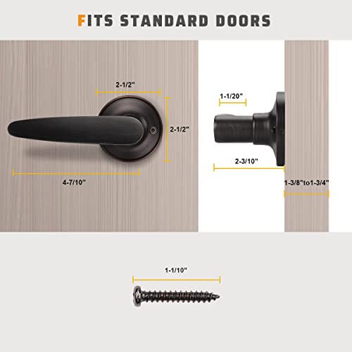 Knobwell 10 Pack Single Sided Dummy Door Levers Interior Dummy Door Knobs, Oil Rubbed Bronze Finish Dummy Handles Reversible For Left Or Right Handed Doors #TOP4