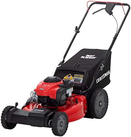 CRAFTSMAN Self-Propelled Gas Powered Lawn Mower, 21 Inch, 3-in-1 Mulching Push Mower with Bag, 6 Adjustable Heights, 140cc OHV Engine (M215)