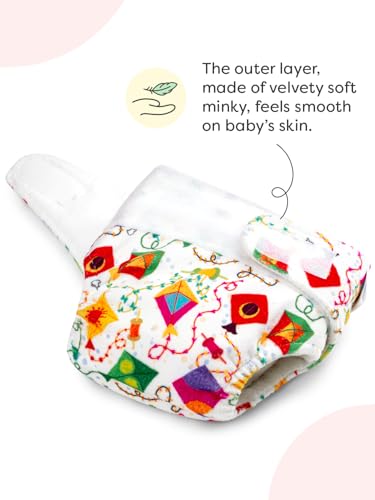 Image of SuperBottoms New Born UNO Cloth Diaper Combo Pack - Includes 1 UNO Diaper, 1 DryFeel Magic Pad & 1 Universal Booster Pad - Reusable, Washable, Organic & Rash-Free - For Babies - 0-3M - Eco-Friendly