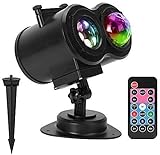 Outry Christmas Projector Lights, LED Projection Light, 2-in-1 Moving Patterns with Ocean Wave...