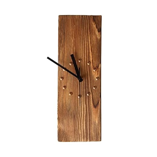 KOLYMAX Wooden Wall Clock Silent Non Ticking, Frameless Rectangle Art Wall Clocks Farmhouse Wall