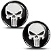 SkinoEu® 2 x Adesivi Resinati 3D Gel Stickers Divertente Punisher Cranio Skull per Auto Moto Finestrìno Porta Casco Scooter Skateboard Bici PC Laptop Tablet Tuning JDM KS 1