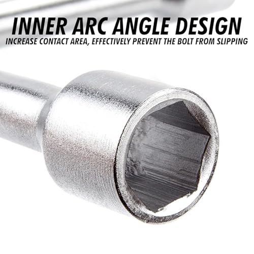 Image of Heavy Duty 4 Way Cross Wheel Wrench Spanner - (17mm x 19mm x 21mm x 23mm) | Car Lug Nut Torque Wrench Tool | Wheel Spanner Kit for SUV, Truck, Car