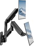 monTEK Dual Monitor Wall Mount for 17 to 32 Inch Screens, Full Motion Dual Monitor Arm Holds up to 19.8 lbs, Height Adjustable Dual Wall Bracket, VESA 75x75 100x100mm, Black