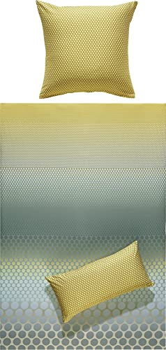 Erwin Müller Bettwäsche Mako-Satin gelb-grün Größe 135x200 cm (80x80...