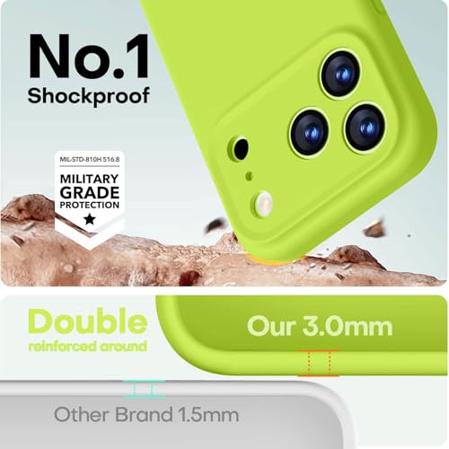 Image of LOVE 3000 Designed for iPhone 17 Pro Max Case, Premium Silicone [Compatible with Magsafe][Soft Anti-Scratch Microfiber Lining] Shockproof Protective Phone Case for Men Women 6.9 inch, Fluorescent Green