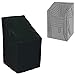 ELR Housse de chaise empilable imperméable en tissu Oxford 210D pour meubles de jardin (1, M : 65 x 65 x 120 (80) cm)