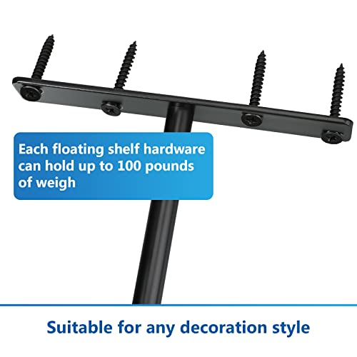 16 Pcs 5.9 Inch Floating Shelf Bracket Heavy Duty Floating Shelf Hardware Hidden Solid Mantel Brackets Black Blind Shelf Supports With Screws For Floating Wood Shelves Cedar Blocks Mantels #TOP3