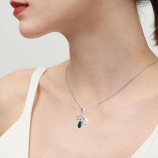 January Birthday Teardrop Birthstone Charms Bead for Pandora Bracelets Necklace - Image 4