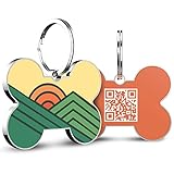 DISONTAG Os Medaille pour Chiens Personnalisé QR Médaillon d’Identification Online Pet Pass Quick Show Animaux Porte-Adresse Nom Vaccins y Protección de la Privacidad (28 * 42mm)